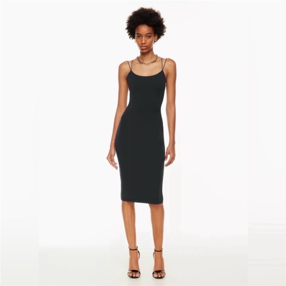BABATON Aritzia Bodycon Scoop Back Strappy Midi Dress Womens XS Black